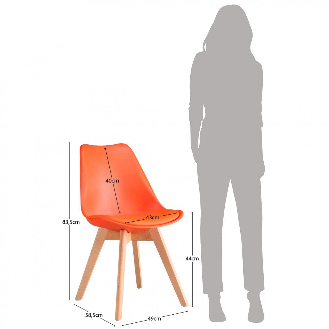 Silla SCANDINAVE II Naranja