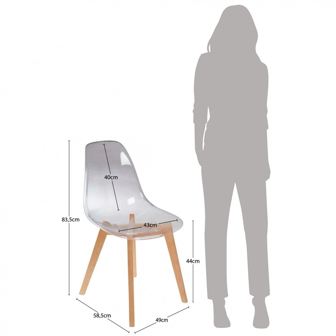 SCANDINAVE II Silla Transparente